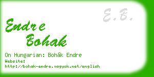 endre bohak business card